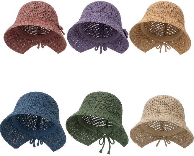 국산 여성 여름 지사 버킷햇 니트 통풍 가벼운 모자 얼굴커버 챙 넓은 보넷 벙거지
