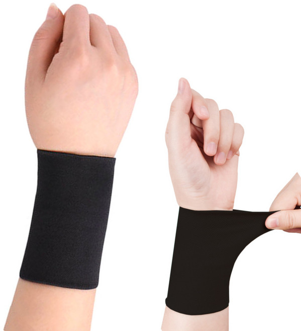 미소라인F 고탄력 손목밴드 헬스 블랙 손목 보호대, 2개
