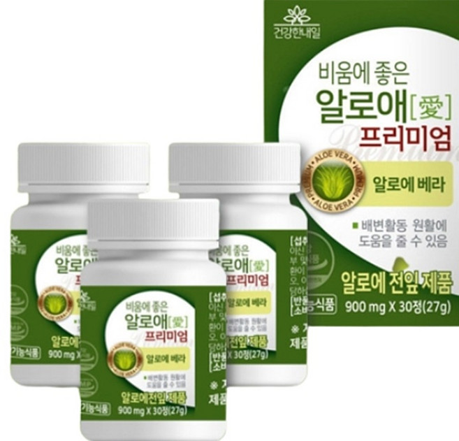 비움에좋은 알로애 알로에 장건강 식이섬유 배변활동, 90정, 3박스