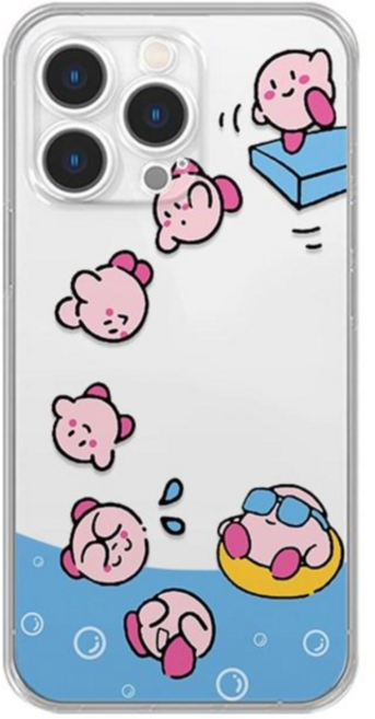 다이빙 별의 커비 스타 투명젤리 아이폰 갤럭시 핸드폰 케이스