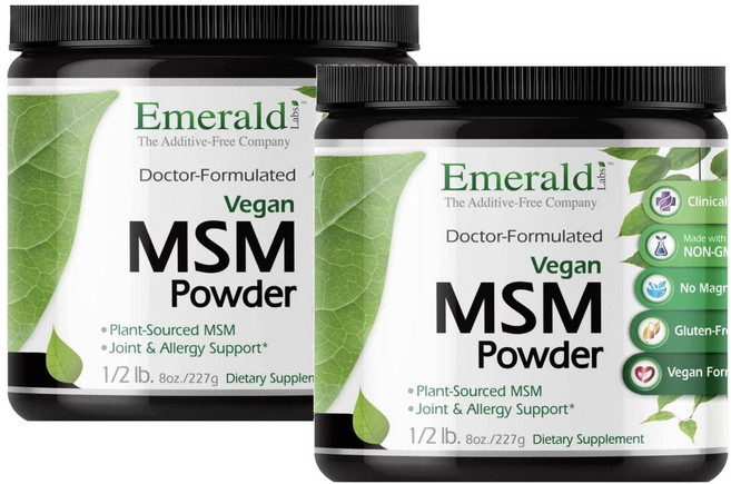 에메랄드랩 엠에스엠 파우더 4000mg 비건 Emerald Labs MSM Powder, 2개, 227g