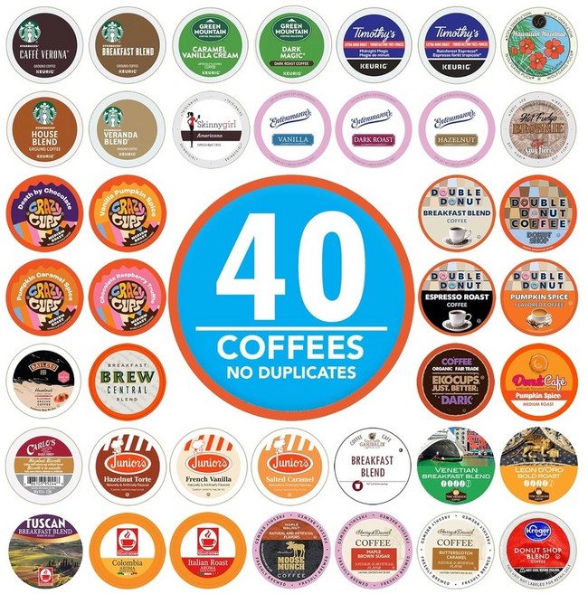 커피포드 40개입 샘플러 Keurig K컵, 프리미엄 커피, 40개입(1팩)