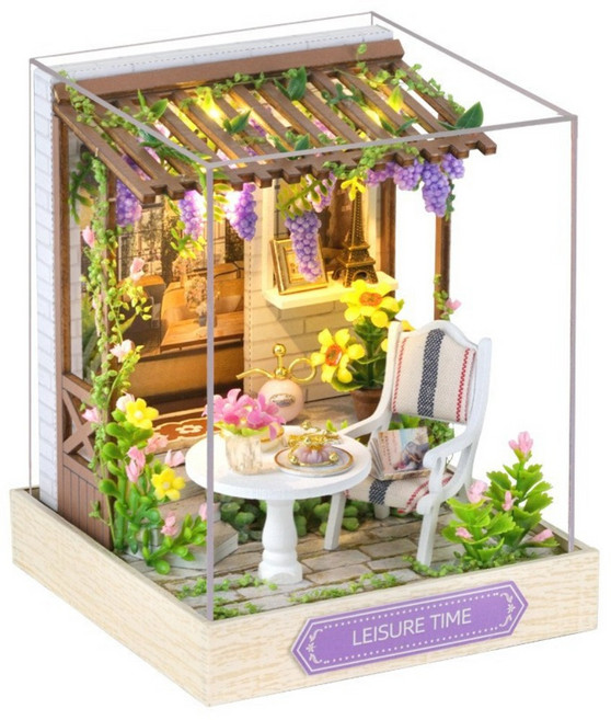 DIY 미니어처 하우스 감성 정원 테라스 취미 조립 키트, 1개, 다양한 색상
