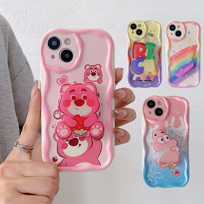 갤럭시 물결케이스 s24 s23 s22 s21 플러스 울트라 귀여운 캐릭터 핑거 스마트톡 실리콘 케이스