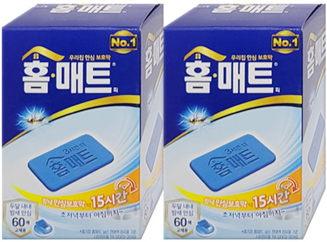 홈매트 전자모기향용 패드 교체용 60p, 60g, 2개