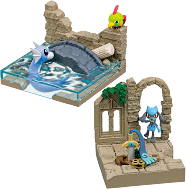 포켓몬스터 피규어 디오라마 성터 미뇽 네이티 리오트 단칼빙, 1세트