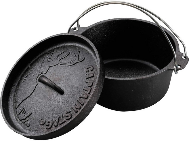 캡틴스태그 캠핑 냄비 철 주물 더치오븐 프라이팬 14 20 22 25 30cm, 1개