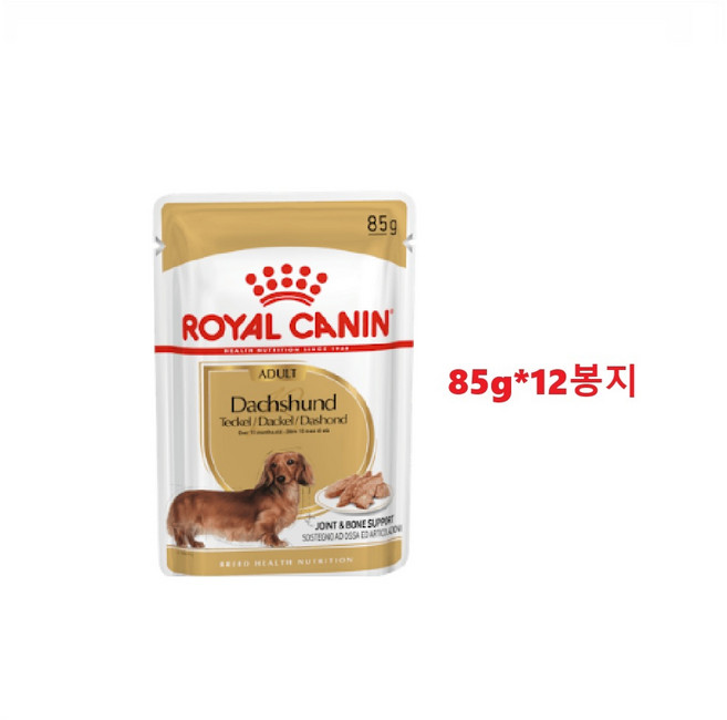 로얄캐닌 닥스훈트 어덜트 파우치 85g 12개 습식사료, 닭