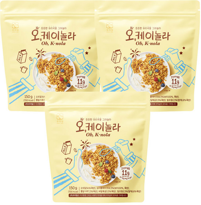 우리밀 오케이놀라(그래놀라), 150g, 3개