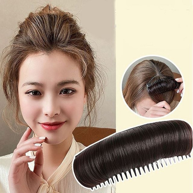 볼륨 윗머리 가발 빗핀 여자 여성 헤어뽕 머리뽕 부분가발 볼륨업 붙임머리 헤어 집게핀 볼륨가발, 대-다크브라운