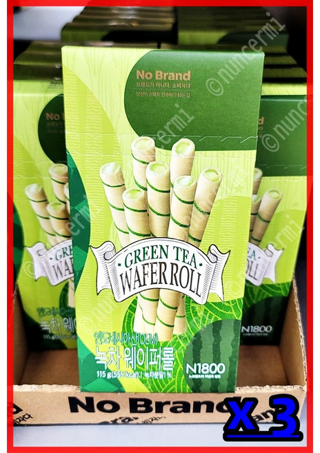 노브랜드 녹차 웨이퍼롤 nobrand green tea wafer roll, 3개, 115g