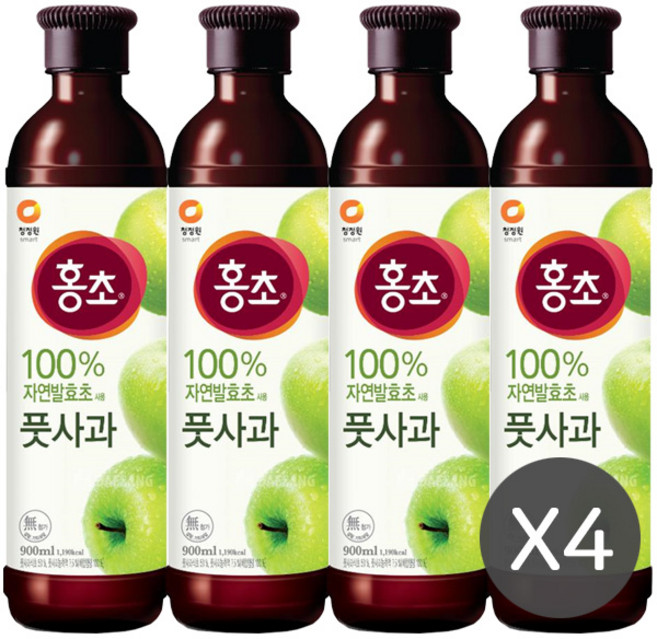 홍초 풋사과 음용식초, 900ml, 4개