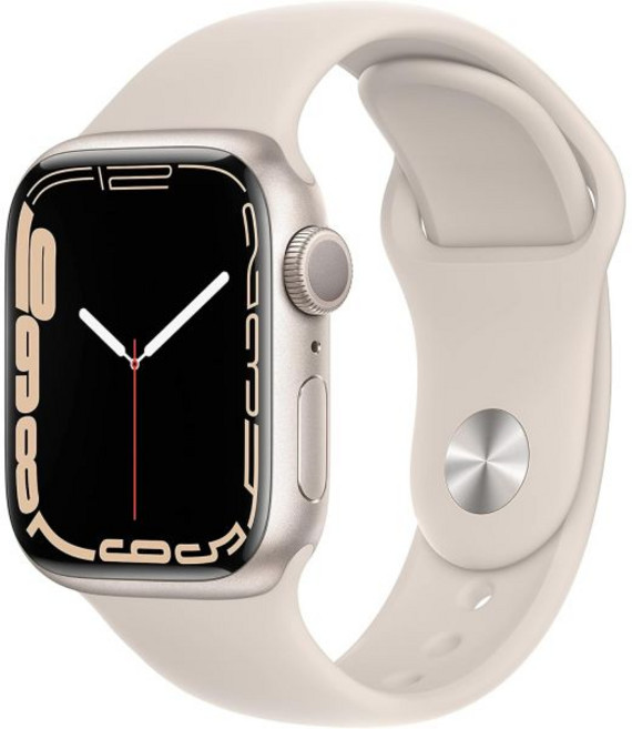 Apple Watch 시리즈 7GPS 41MM 스타라이트 스포츠 밴드가 있는 알루미늄 케이스프리미엄 리뉴얼