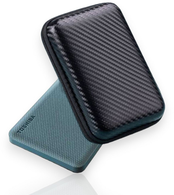 도시바 칸비오 외장하드 어드밴스 2세대 카본패턴 하드쉘 수납 케이스, 1개