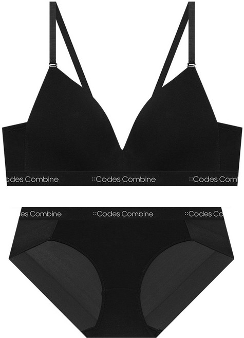 코데즈컴바인이너웨어 코지 모달 브라렛 팬티 세트 - 블랙