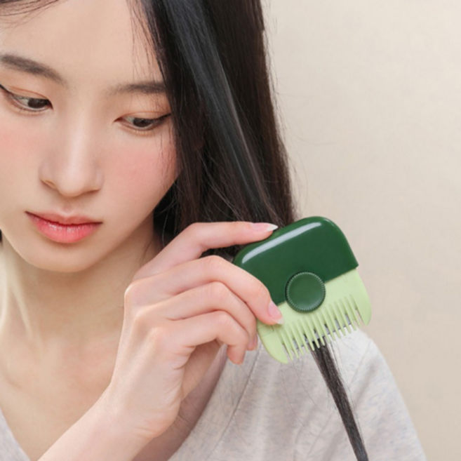 디어픽스 휴대용 셀프 앞머리 머리 자르기 컷팅기, 1개, 올리브그린