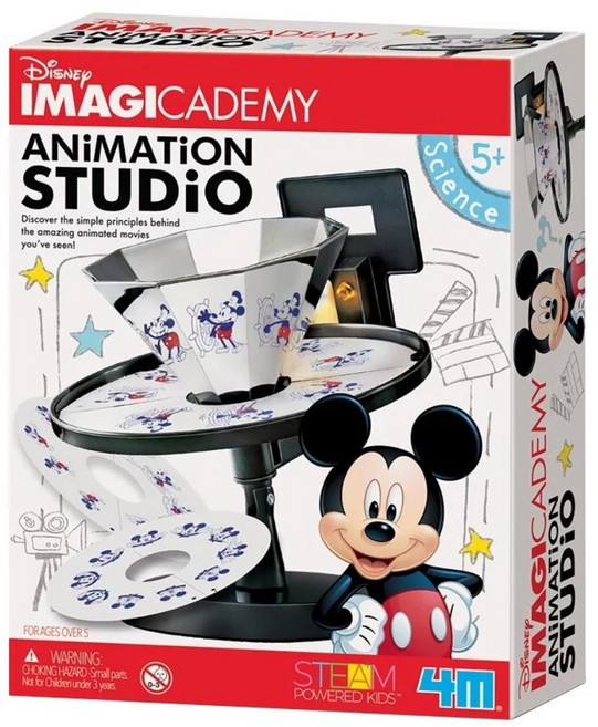 4M STEAM POWERED KIDS 迪士尼 米奇動畫走馬燈, 1盒, 米奇 白色 + 黑色