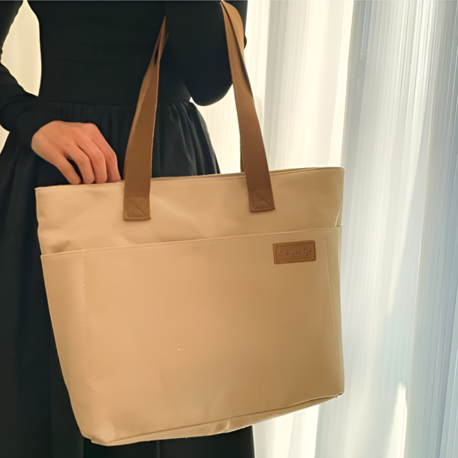 나믹스 지퍼 에코백 캔버스 토트 숄더백