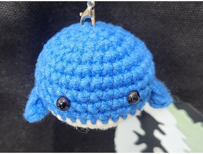 몽글공방 뜨개 인형 손 뜨개 키링 완성품 고래, 1개, 파랑