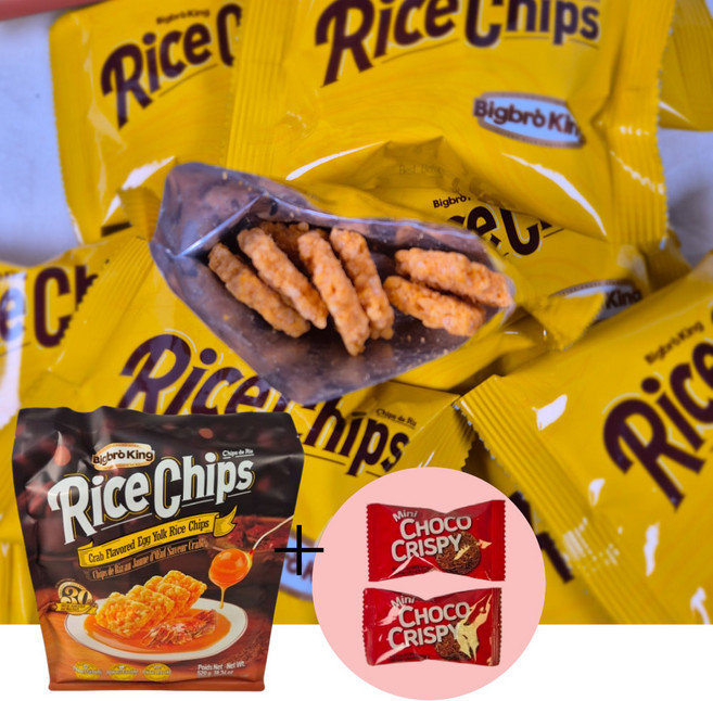 (미니초코크리스피 증정) 코스트코 쌀크래커 빅브로킹 520g 크런치 쌀과자 라이스칩스, 34.6g, 15개