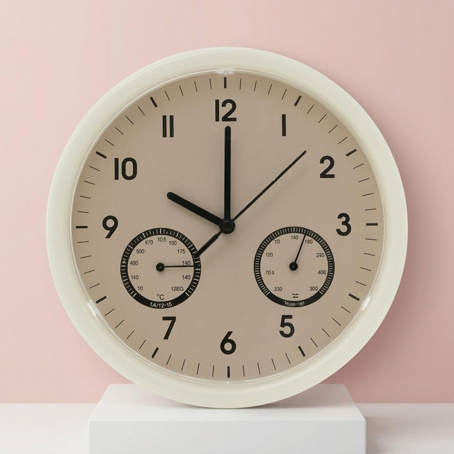 실내 벽시계 온도 시계 습도 저소음 확인용 거실 온습도계 인테리어, 상세페이지 참조