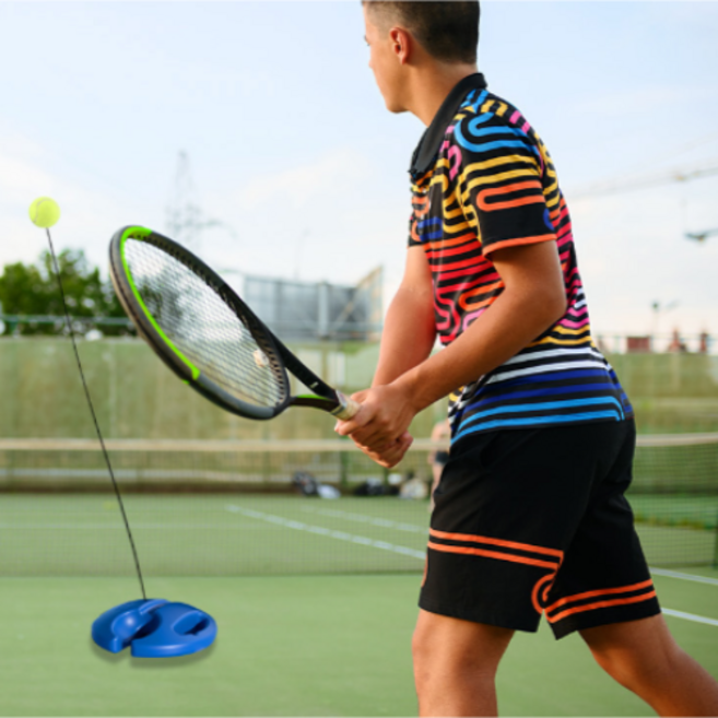 커버풀 셀프 테니스 리턴볼 라켓 세트, 성인라켓(블랙)+리턴볼세트, 1개