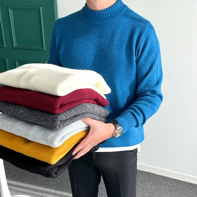 놈시크 남자 반폴라 니트 소프트 겨울 스웨터 w1241