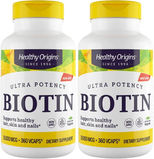 [Healthy Origins] 비오틴 하이 포텐시 5000 mcg 360 베지캡슐 2 SET, 360정 - 쿠팡