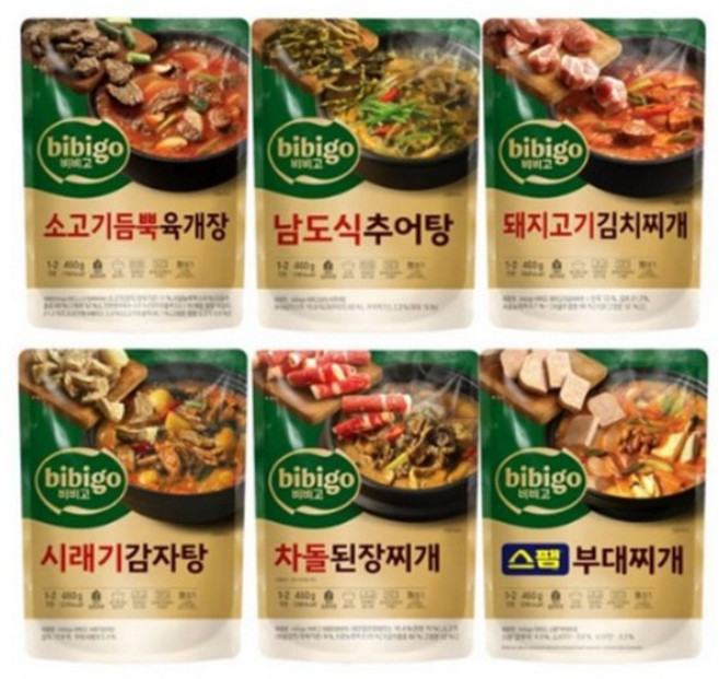 프리미엄 비비고 6종 즉석국, 1세트, 2.76kg