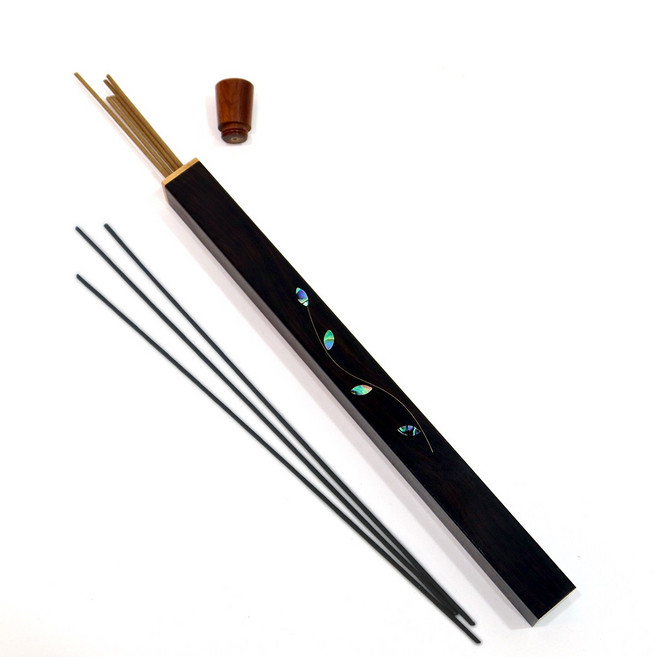 선우몰 흑단 사각 일지화 향통 향케이스 인센스스틱 보관통 인센스홀더, 단품