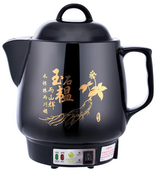 Loha 樂活家 全自動 4L 陶瓷煎藥壺，保溫鳴音，快煮藥膳養生壺, 黑色, 1個