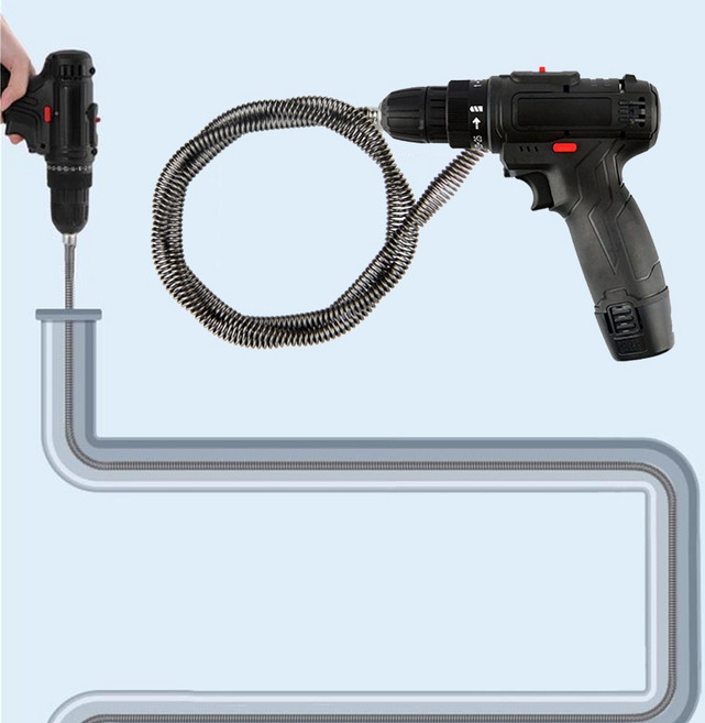 니즈웰 속시원한 막힌 하수구 배관 뚫어뻥 스프링 전동드릴용