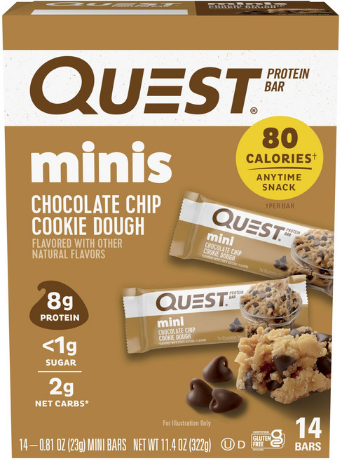 QUEST NUTRITION 高蛋白能量棒, 巧克力曲奇口味, 322g, 1盒