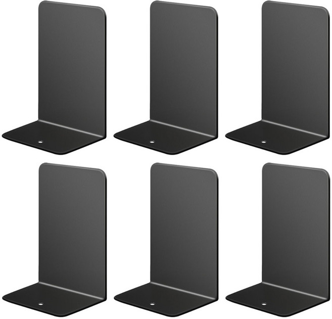 맑은 생활 철제 북엔드 책꽂이 칸막이 6개, 블랙