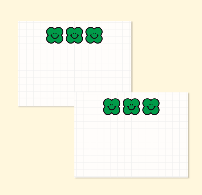 [무해해] 해피 점착 메모 스티커, 사각_클로버, 40개