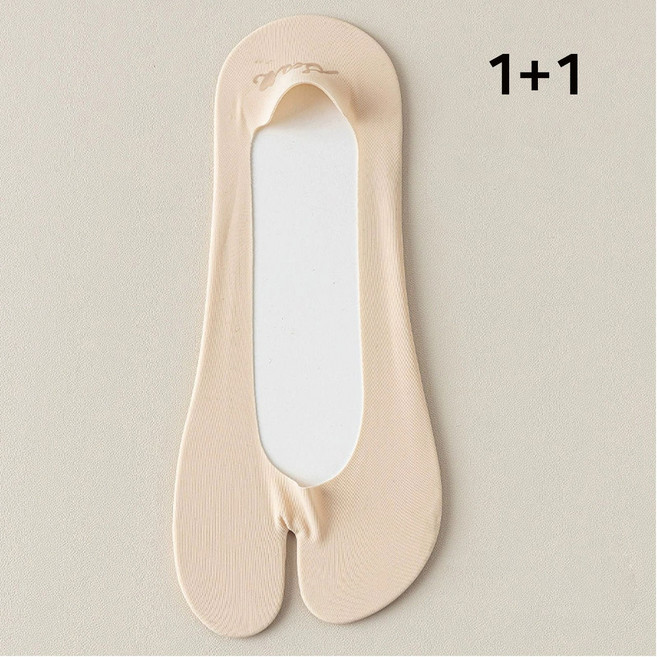 salimm 여성 아이스 냉감 논슬립 페이크 타비 삭스 덧신 1+1