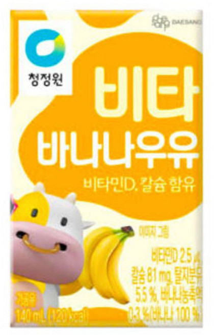 청정원 비타바나나우유 140ml 24개 2박스/, 48개