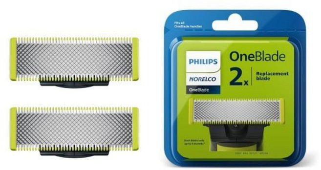필립스 노렐코 원블레이드 교체 리필 면도날 2개 QP220/80, 1 Count (Pack of 2)_WHITE