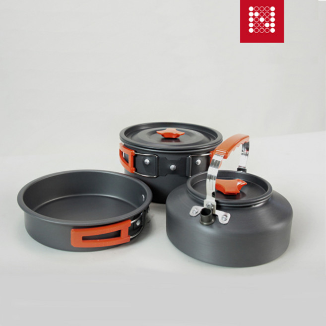 노마드 경질 코펠 3종 2-3인용 캠핑 낚시 등산 코펠, 1세트