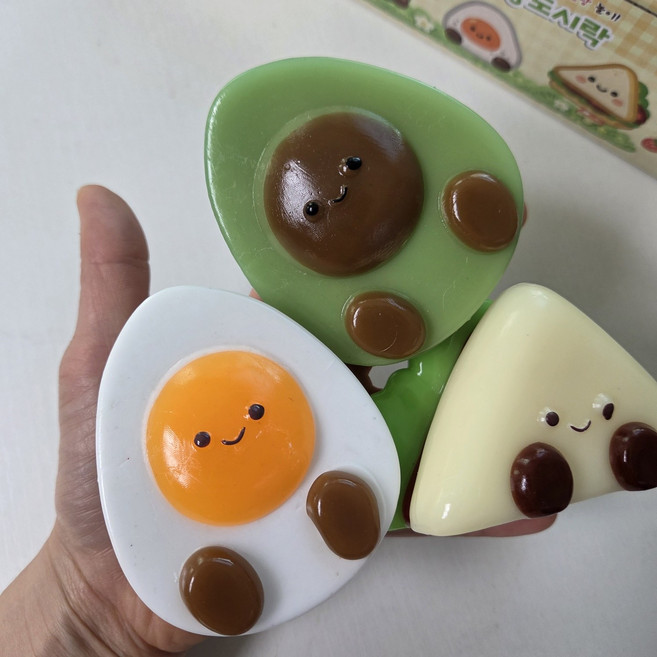계란말랑이 아보카도말랑이 샌드위치말랑이 소풍도시락주물럭세트, 3개, 500g, 종류별