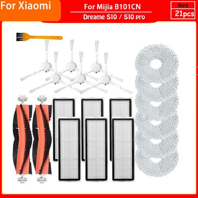 Dreame L10s UltraL10 액세서리 S10 Pro Xiaomi MIJIA Omni B116 X10+ 부품 먼지 봉투 천 필터 브러시, 06 21pcs