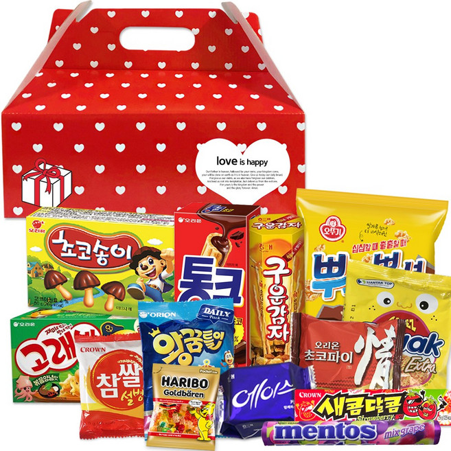 행복장바구니 과자선물세트, 05.땡땡이손잡이세트B, 1개