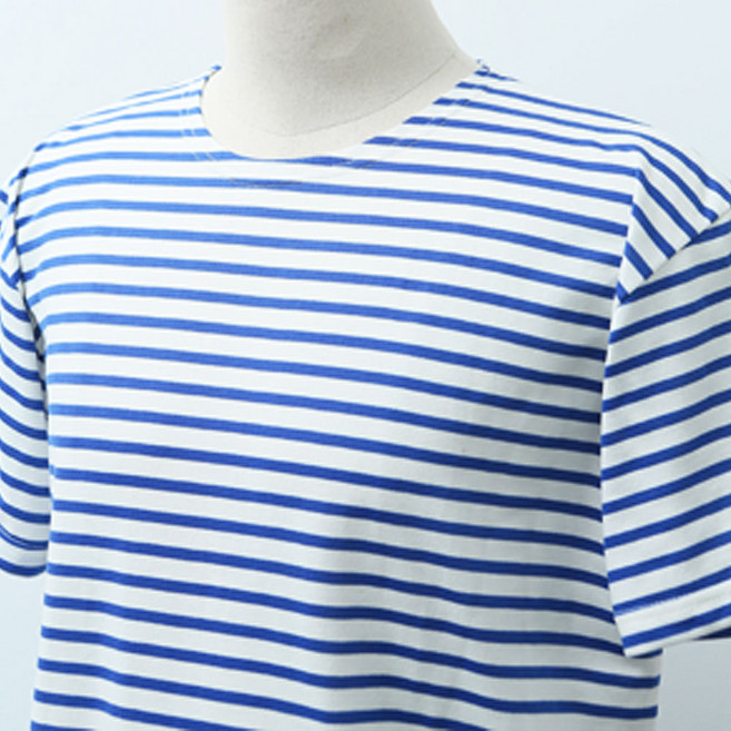 블루포스 남성용 통기성 페리보 세미오버핏 스트라이프 반팔 티셔츠