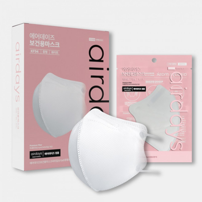 에어데이즈 KF94 새부리형 마스크 중형 1매, 1개입, 1개, 화이트