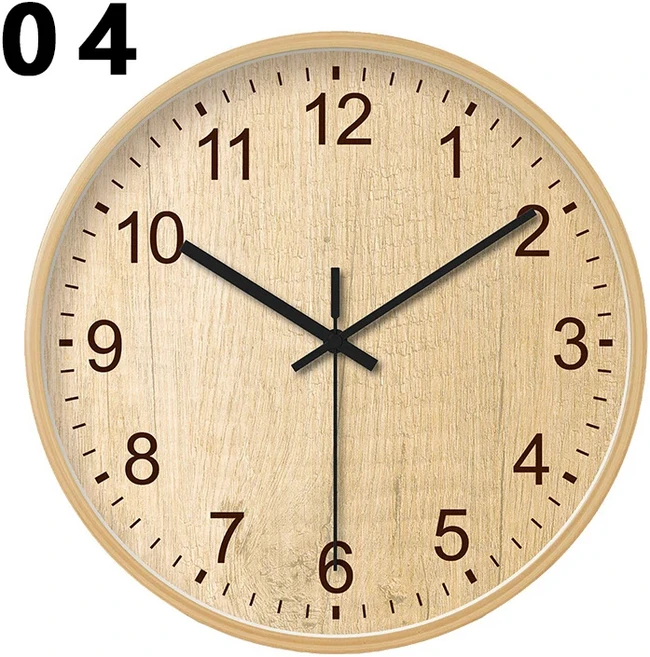 티에이치 유럽풍 나무 무소음 벽시계 거실 심플 장식 포인터 시계 일본풍 레트로 쿼츠 시계 20/30/35cm, 03 20cm, 05 04