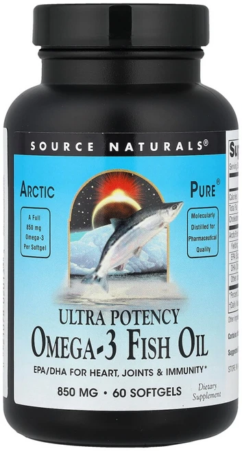 소스내추럴스 오메가3 아크틱퓨어 Omega-3 피쉬오일 고효능 850mg 60 소프트젤 한달분, 1개, 60정 - 쿠팡
