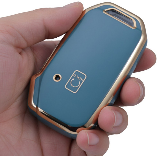 기아 차키 케이스 스포티지 올뉴K3 K5 K7프리미어 K8 쏘렌토 EV6 니로 셀토스 카니발 호환 키 케이스, 5버튼, 청녹색