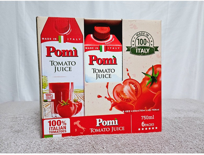 Pomi 포미 토마토쥬스 750ml (이탈리아) 토마토100%, 24개