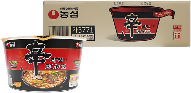 신라면 블랙 사발 101g, 16개