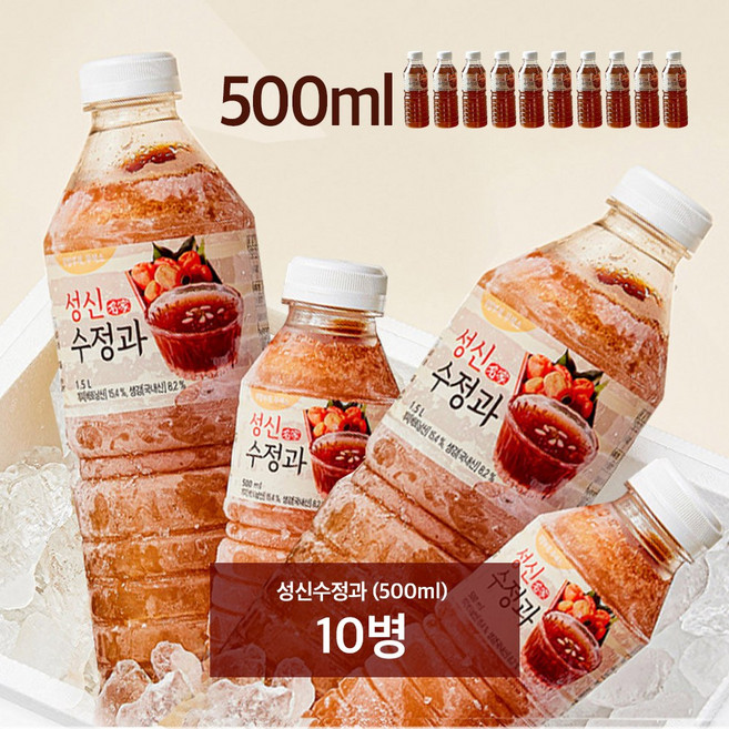 국산 수정과 수제 전통 500ml 10병, 10개